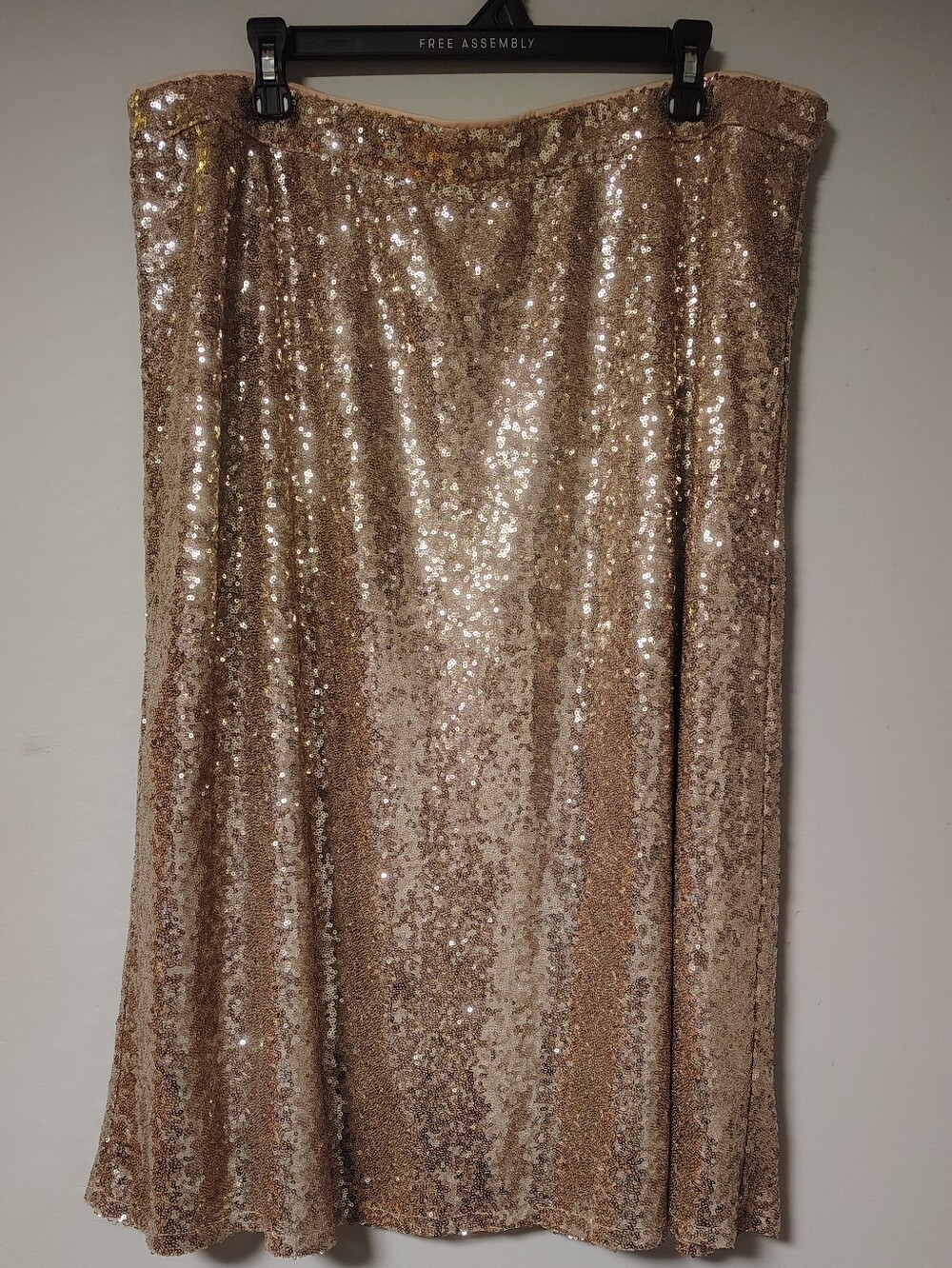 Lane Bryant Rose Gold Sequin Midi Skirt Shiny Holiday Party Plus Size 18